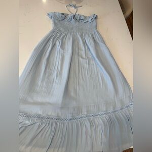 Forever 21  strapless Sky Blue Ruffle Dress